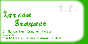 karion brauner business card
